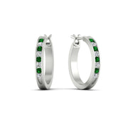 half-carat-channel-set-diamond-hoop-earring-with-emerald-in-white-gold-fdear3970gemgrangle1-nl-wg